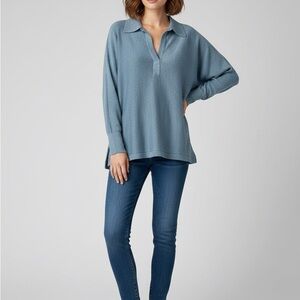 Garnet Hill 100% Linen Oversized Knit Blouse